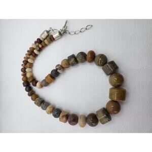 Jay King Jasper Necklace with Sterling Silver Accents